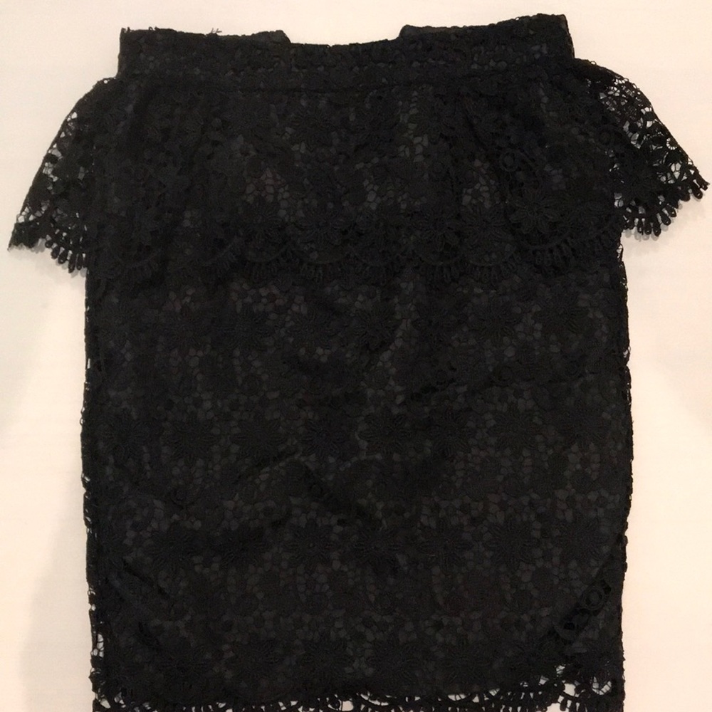 Black lace Peplum Skirt